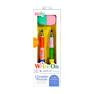 Ooly Write On: Graphite Pencils + Eraser (3Pc Set)