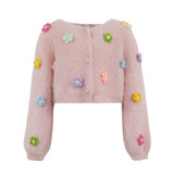 Lola and the Boys 3D Rainbow Daisy Cardigan