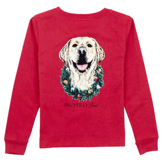 Boys Deck The Paws LS Cabernet