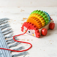 Wooden Rainbow Hedgehog Pull Toy