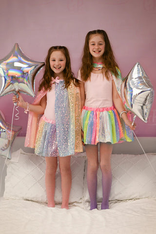 Great Pretenders Neon Stripy Sequins Tutu Skirt - Size 4/6