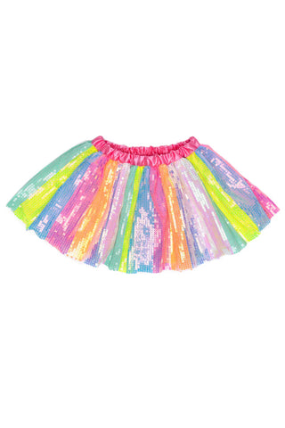Great Pretenders Neon Stripy Sequins Tutu Skirt - Size 4/6