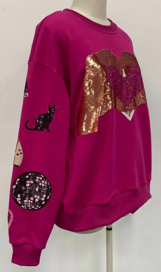 Southern Charm Hot Pink Swiftie Sequin Sweatshirt
