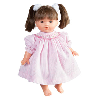 Rosalina 10" Rose Doll with Brunette Pigtails and White Dress