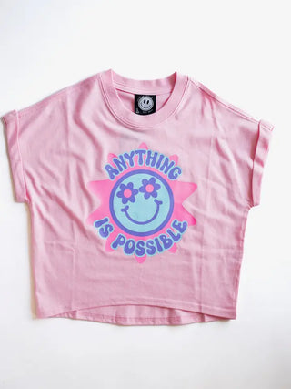 Anything is Possible Bubblegum Pink Printed Tee