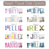 Custom Personalized Name Beach Towel