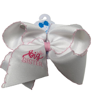 Wee Ones Pink Big Sis/ Lil Sis Embroidered Moonstitch Bow