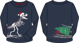 Boys Dino Skeleton Christmas Top