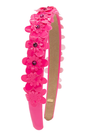 Bari Lynn Leather Flower Thin Headband