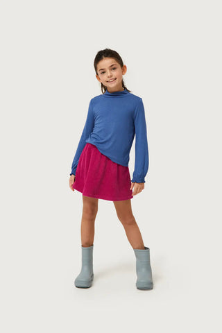 Girls Blue Knit Turtleneck Top