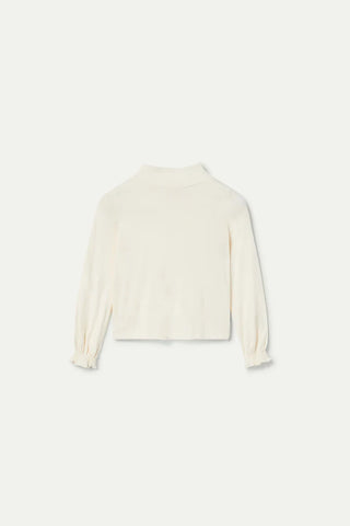 Girls Off-White Knit Turtleneck Top
