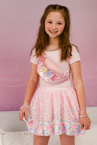 Great Pretenders Pink Neon Party Fun Sequin Tutu Skirt - Size 4/6
