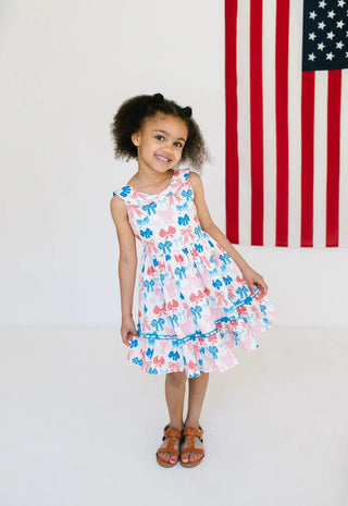 Ollie Jay Lara Poplin Patriotic Bows Dress