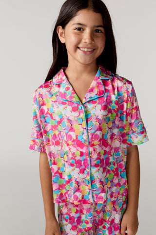 Sunshine Society Confetti 2-Piece Silky Pajama Set