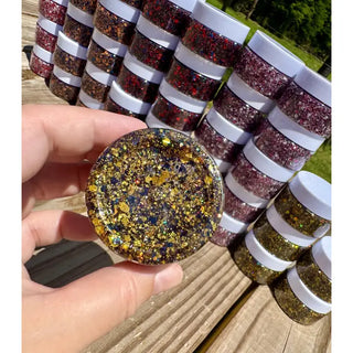 Purple/Gold Glitter Gel For Hair & Body - Gameday