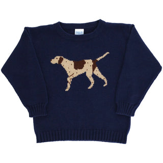 Bailey Boys Crew Neck Sweater - Pointer on Navy