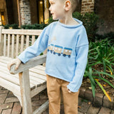 Bailey Boys Blue Roll Neck Train Sweater