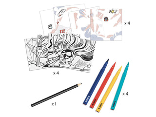 Djeco Inspired by Superheroes Coloring Activity Set