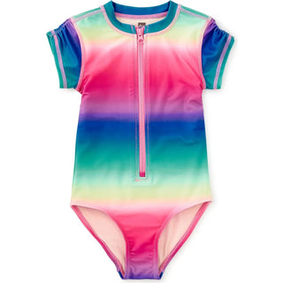 Tea Collection Rash Guard One-Piece Swimsuit - Rio de Janeiro Rainbow