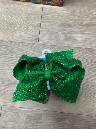King Mesh Glitter Grosgrain Overlay Bow