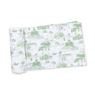 Angel Dear Golf Toile Swaddle Blanket Green
