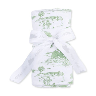 Angel Dear Golf Toile Swaddle Blanket Green