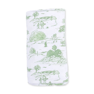 Angel Dear Golf Toile Swaddle Blanket Green