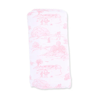 Angel Dear Golf Toile Swaddle Blanket Pink