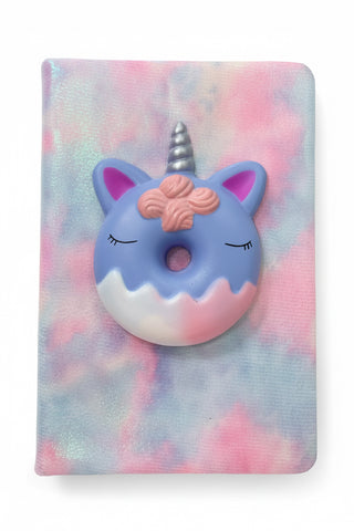 Bari Lynn Squish Journal- Water Color Purple Unicorn Donut