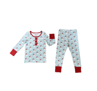 Swoon Baby Blue Santa Butterknit 2Pc PJs