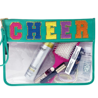 Clear Nylon Mint Candy Chenille Patch Bag - Cheer