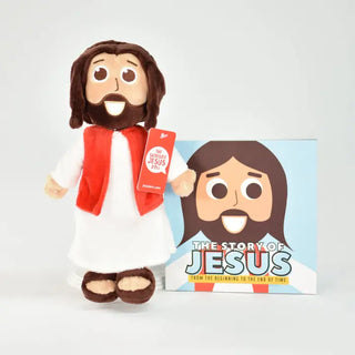 Shoebox Jesus Plush Doll & The Story of Jesus Book Bundle