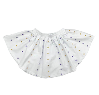 Blended Spirit White 2Pc Purple/Gold Stoned Skirt Set