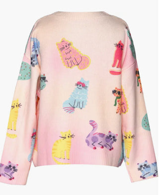 Baby Sara Cat Print Sweater