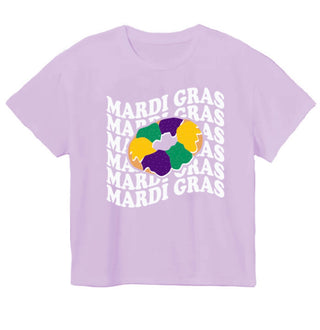 Azarhia Glitter King Cake on Lavender Boxy Tee