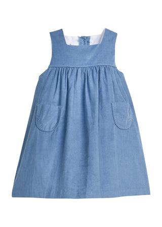 Little English Madison Stormy Blue Corduroy Jumper Dress