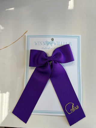 Winn + William Long Tail Bow - Purple & Gold Helmet