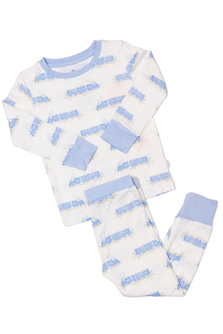 Uptown Baby Blue L/S Train 2Pc Pajama Set