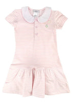 Ishtex Girl's Pink Striped Knit Dress - Tennis