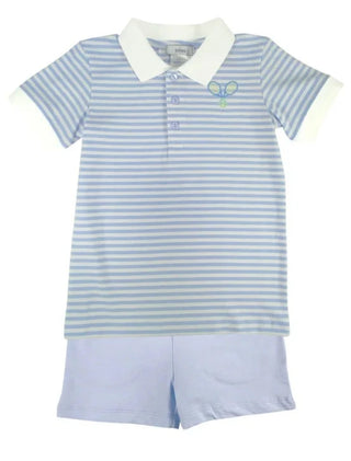 Ishtex Tennis Boy's Blue 2Pc Knit Short Set