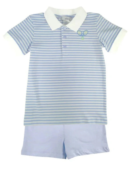 Ishtex Tennis Boy's Blue 2Pc Knit Short Set