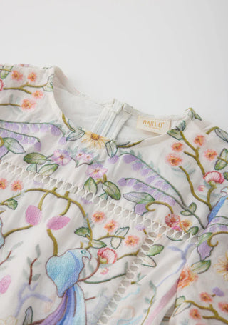 Marlo Kids Tatiana Floral Embroidered Mini Dress