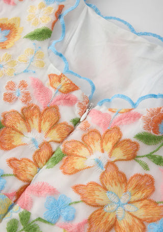 Marlo Kids Bianca Floral Embroidered Mini Dress