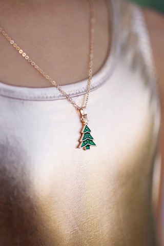 Great Pretenders Christmas Tree Necklace & Ring Set