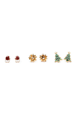 Great Pretenders 3Pk Boutique Chic Snowman Earrings