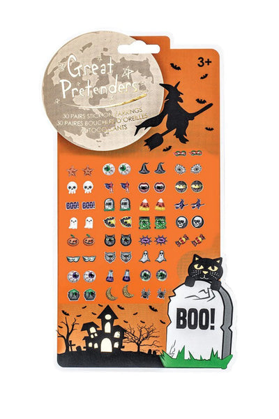 Great Pretenders 30 Pairs Halloween Sticker Earrings