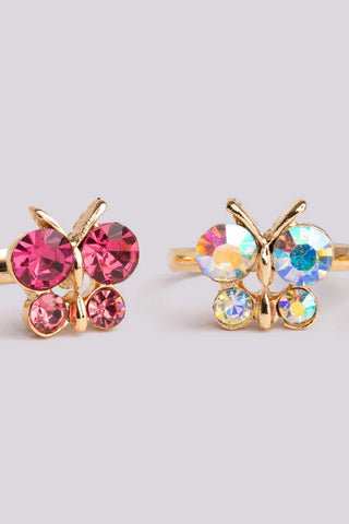 Great Pretenders Boutique Chic 3Pc Butterfly Gem Ring Set