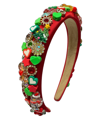 Bari Lynn Christmas Clay Charm Jeweled Headband