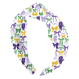 Azarhia Mardi Gras- Bow Top Knott Headband