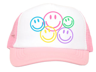 Azarhia Light Pink Trucker Hat - Puff Smiley